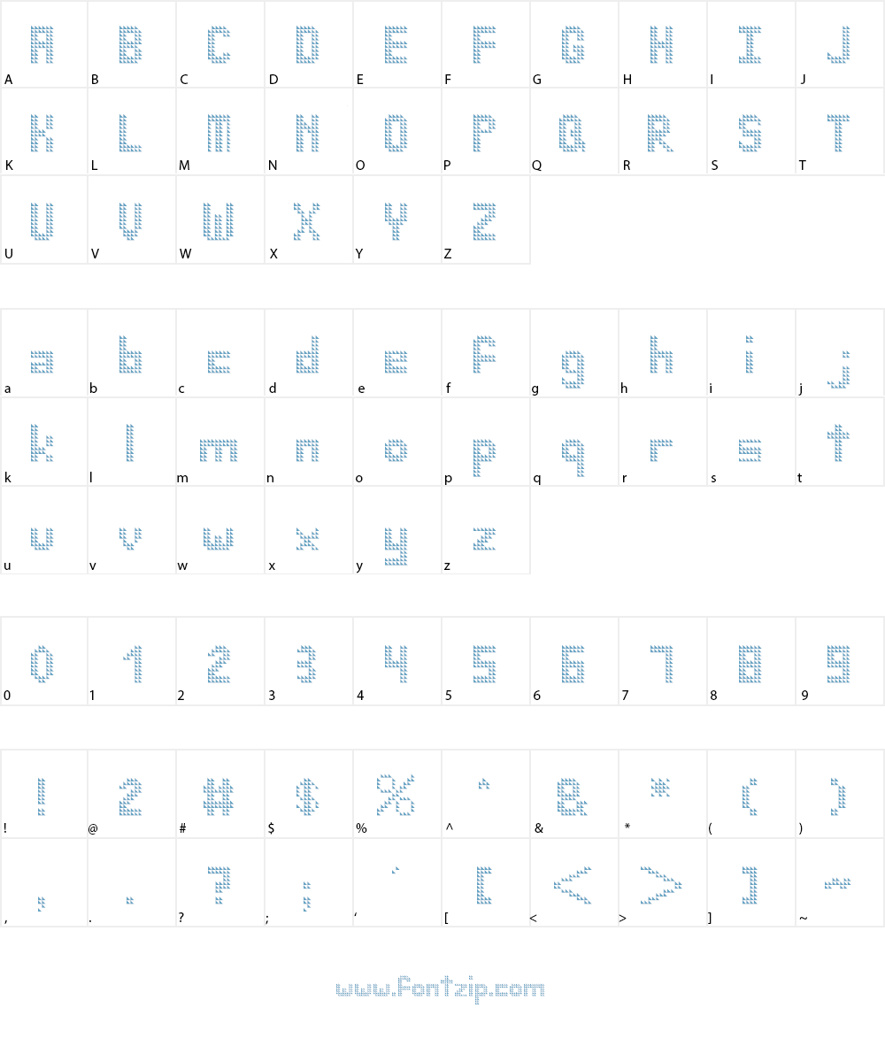 Triletter Font Character